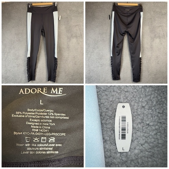 Adore Me Women's Pants Gray Large Aadya‎ Wide Waistband Yoga Pull-On Leggings - Picture 5 of 12